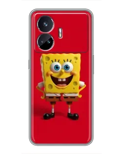 Чехол для Realme GT5 с картинкой «Спанч Боб на красном» Чехол для Realme GT5 с картинкой «Спанч Боб на красном»