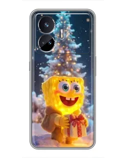 Чехол для Realme GT5 с картинкой «Рождественский Спанч Боб» Чехол для Realme GT5 с картинкой «Рождественский Спанч Боб»
