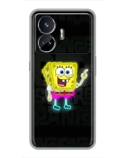 Чехол для Realme GT5 с картинкой «Неоновый Губка Боб» Чехол для Realme GT5 с картинкой «Неоновый Губка Боб»