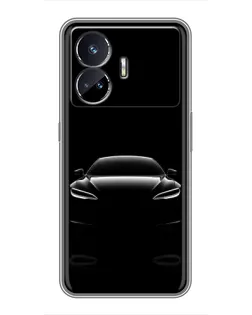 Чехол для Realme GT5 с картинкой «Силуэт Tesla Night»