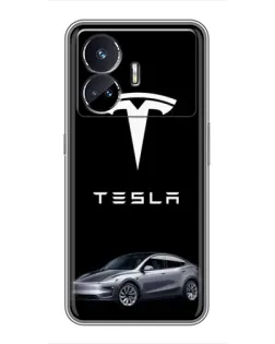 Чехол для Realme GT5 с картинкой «Tesla Model Y»