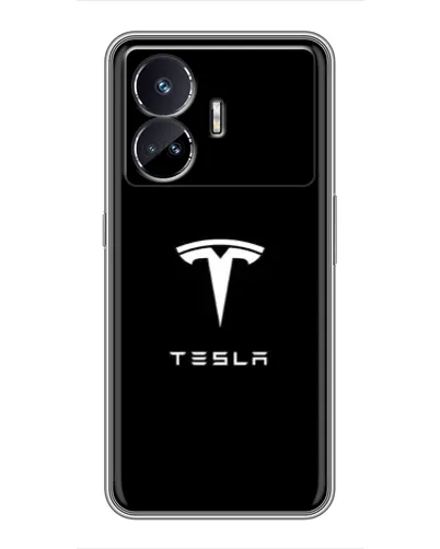 Чехол для Realme GT5 с картинкой «Tesla White Logo» Чехол для Realme GT5 с картинкой «Tesla White Logo»