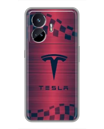 Чехол для Realme GT5 с картинкой «Тесла красный карбон» Чехол для Realme GT5 с картинкой «Тесла красный карбон»