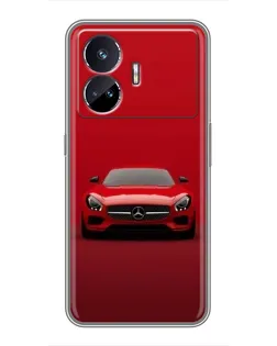 Чехол для Realme GT5 с картинкой «Красный Mercedes AMG»