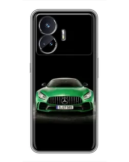 Чехол для Realme GT5 с картинкой «Mercedes — неоновый лого»