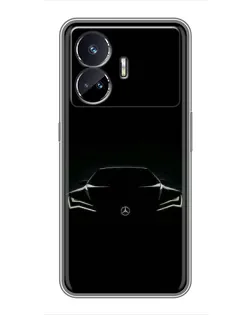 Чехол для Realme GT5 с картинкой «Mercedes — силуэт авто» Чехол для Realme GT5 с картинкой «Mercedes — силуэт авто»