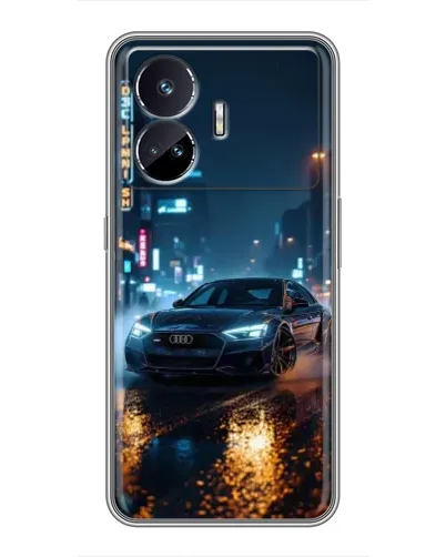 Чехол для Realme GT5 с картинкой «Ночной город и Audi»