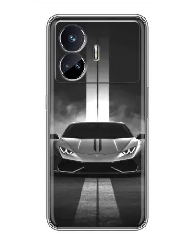 Чехол для Realme GT5 с картинкой «Lamborghini симметрия дорог»