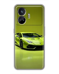 Чехол для Realme GT5 с картинкой «Салатовый Lamborghini Huracan»
