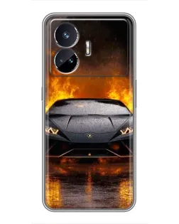 Чехол для Realme GT5 с картинкой «Lamborghini в огне»