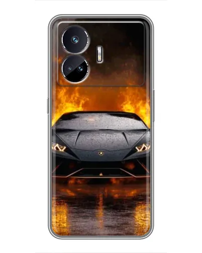 Чехол для Realme GT5 с картинкой «Lamborghini в огне»