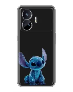 Чехол для Realme GT5 с картинкой «Стич на черном»