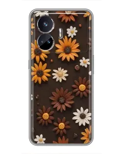 Чехол для Realme GT5 с картинкой «Узор из маленьких подсолнухов» Чехол для Realme GT5 с картинкой «Узор из маленьких подсолнухов»