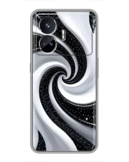 Чехол для Realme GT5 с картинкой «Черно-белая спираль» Чехол для Realme GT5 с картинкой «Черно-белая спираль»