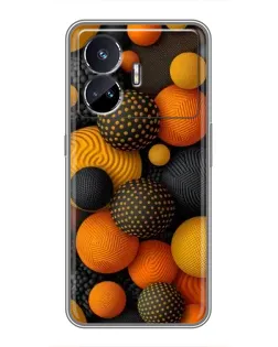 Чехол для Realme GT5 с картинкой «Объемные оранжевые сферы» Чехол для Realme GT5 с картинкой «Объемные оранжевые сферы»