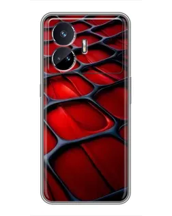 Чехол для Realme GT5 с картинкой «Красная глянцевая сетка» Чехол для Realme GT5 с картинкой «Красная глянцевая сетка»
