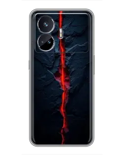 Чехол для Realme GT5 с картинкой «Kрасная лавовая трещина» Чехол для Realme GT5 с картинкой «Kрасная лавовая трещина»