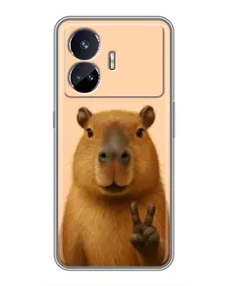 Чехол для Realme GT5 с картинкой «Капибара виктория»