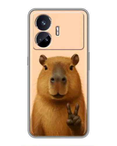 Чехол для Realme GT5 с картинкой «Капибара виктория» Чехол для Realme GT5 с картинкой «Капибара виктория»