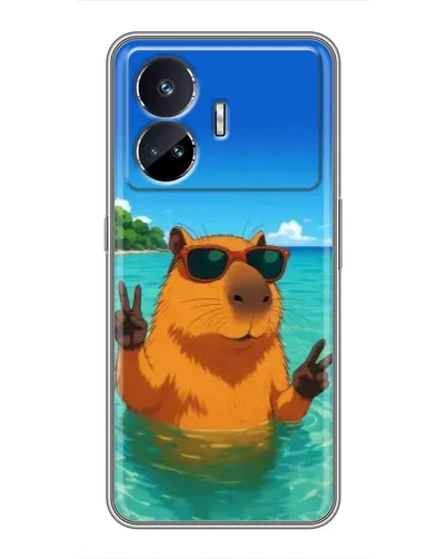 Чехол для Realme GT5 с картинкой «Морская капибара» Чехол для Realme GT5 с картинкой «Морская капибара»
