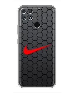 Чехол для Realme NARZO 30A с картинкой «Nike — карбоновая сетка»