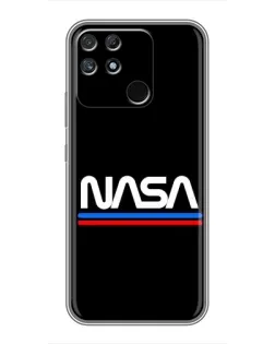Чехол для Realme NARZO 30A с картинкой «NASA — классика Red Blue» Чехол для Realme NARZO 30A с картинкой «NASA — классика Red Blue»