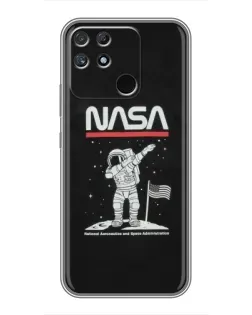 Чехол для Realme NARZO 30A с картинкой «NASA — шагаем по Луне» Чехол для Realme NARZO 30A с картинкой «NASA — шагаем по Луне»