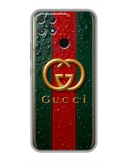 Чехол для Realme NARZO 30A с картинкой «Gucci — фирменная полоса и золото»
