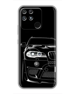 Чехол для Realme NARZO 30A с картинкой «Темный силуэт BMW»