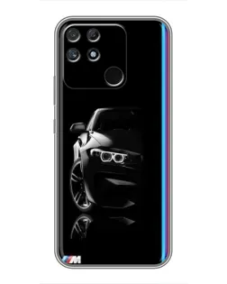 Чехол для Realme NARZO 30A с картинкой «Силуэт BMW в темноте»