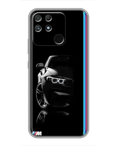 Чехол для Realme NARZO 30A с картинкой «Силуэт BMW в темноте»