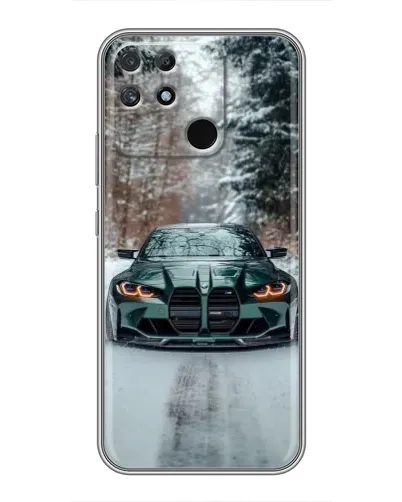Чехол для Realme NARZO 30A с картинкой «BMW в зимнем лесу»