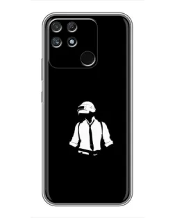 Чехол для Realme NARZO 30A с картинкой «PUBG — белый шлем»