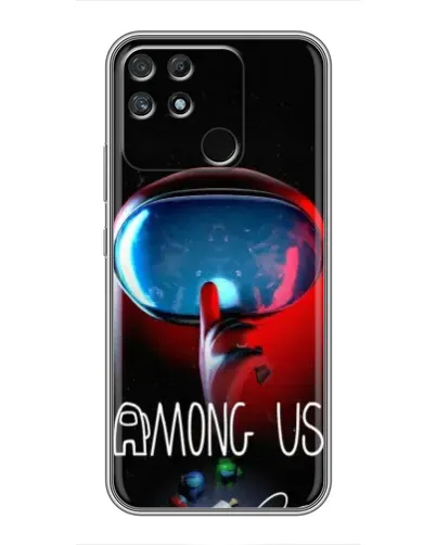 Чехол для Realme NARZO 30A с картинкой «Красный импостер — макро»