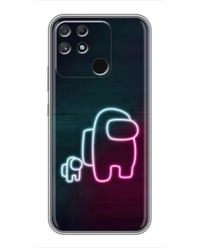 Чехол для Realme NARZO 30A с картинкой «Among Us неон-арт»