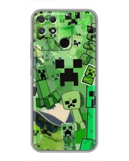 Чехол для Realme NARZO 30A с картинкой «Криперы Minecraft»