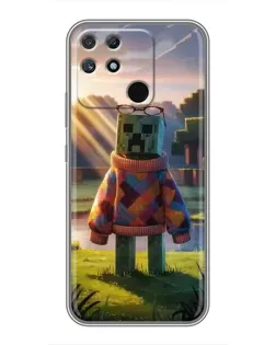 Чехол для Realme NARZO 30A с картинкой «Крипер в свитере»