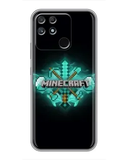 Чехол для Realme NARZO 30A с картинкой «Minecraft Diamond лого»