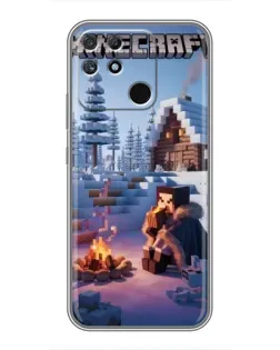 Чехол для Realme NARZO 30A с картинкой «Зимний Minecraft»