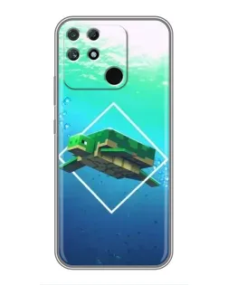 Чехол для Realme NARZO 30A с картинкой «Черепаха Minecraft»