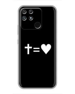 Чехол для Realme NARZO 30A с картинкой «Крест и Сердце»