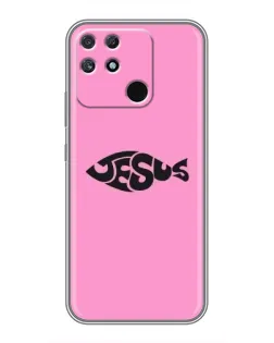 Чехол для Realme NARZO 30A с картинкой «Розовый символ  Jesus»