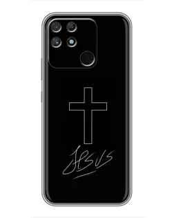 Чехол для Realme NARZO 30A с картинкой «Графический крест Jesus»