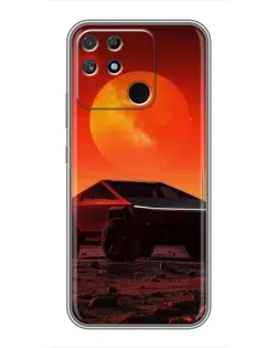 Чехол для Realme NARZO 30A с картинкой «Cybertruck на Марсе»