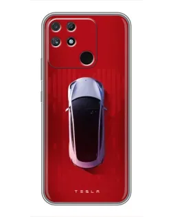 Чехол для Realme NARZO 30A с картинкой «Tesla Top View»