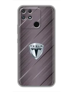 Чехол для Realme NARZO 30A с картинкой «Металлическая текстура Tesla»
