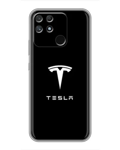 Чехол для Realme NARZO 30A с картинкой «Tesla White Logo»