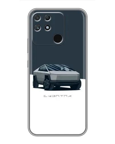 Чехол для Realme NARZO 30A с картинкой «Серебристый Cybertruck Tesla»