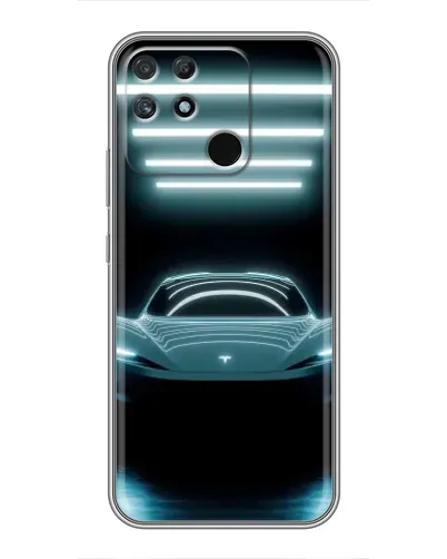 Чехол для Realme NARZO 30A с картинкой «Tesla в неоне»