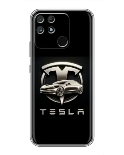 Чехол для Realme NARZO 30A с картинкой «Tesla — серебристое авто»